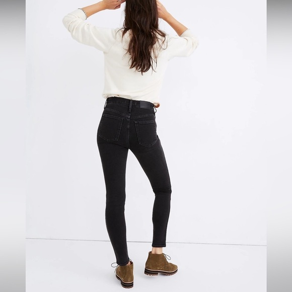 Madewell 10" High-Rise Starkey Wash Faded Black Gray Skinny Jeans MA977 EUC 29 - Picture 4 of 12